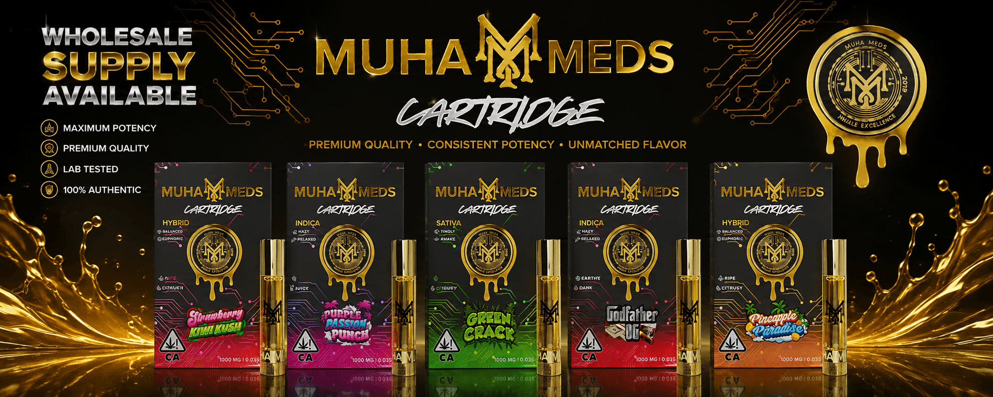Muha Meds wholesale collection of cannabis concentrates and extracts