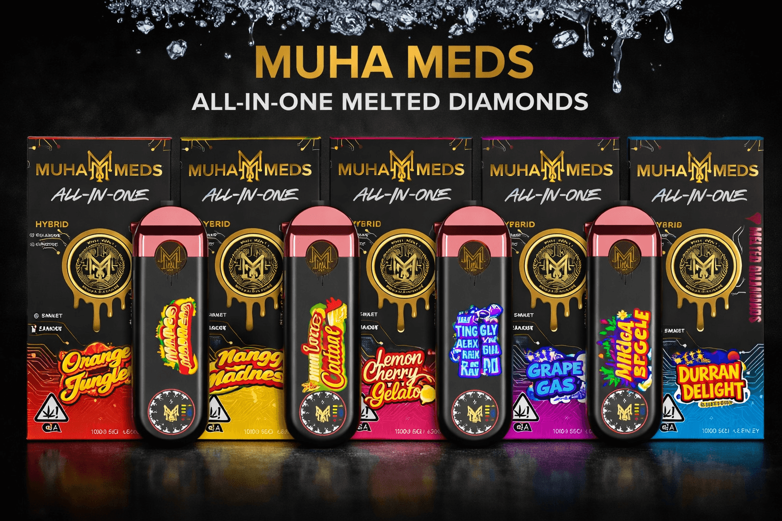 Muha Meds Melted Diamonds - All-In-One Vape Device | Complete Cannabis Kit | Lab-Tested