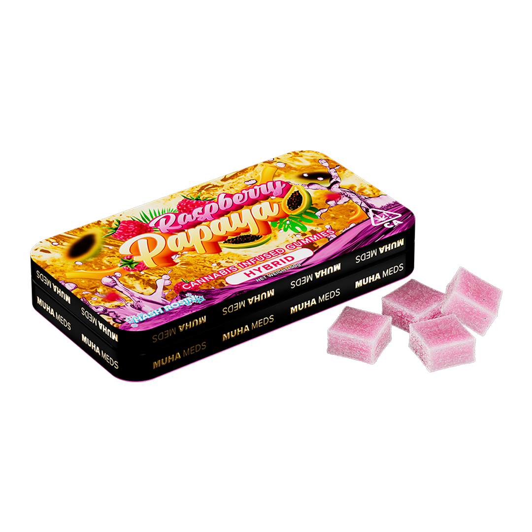 Raspberry Papaya Hash Rosin Gummies